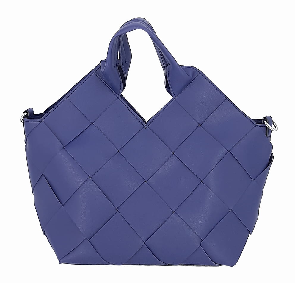 Levně Designová modrá kabelka s kosmetickou taškou
