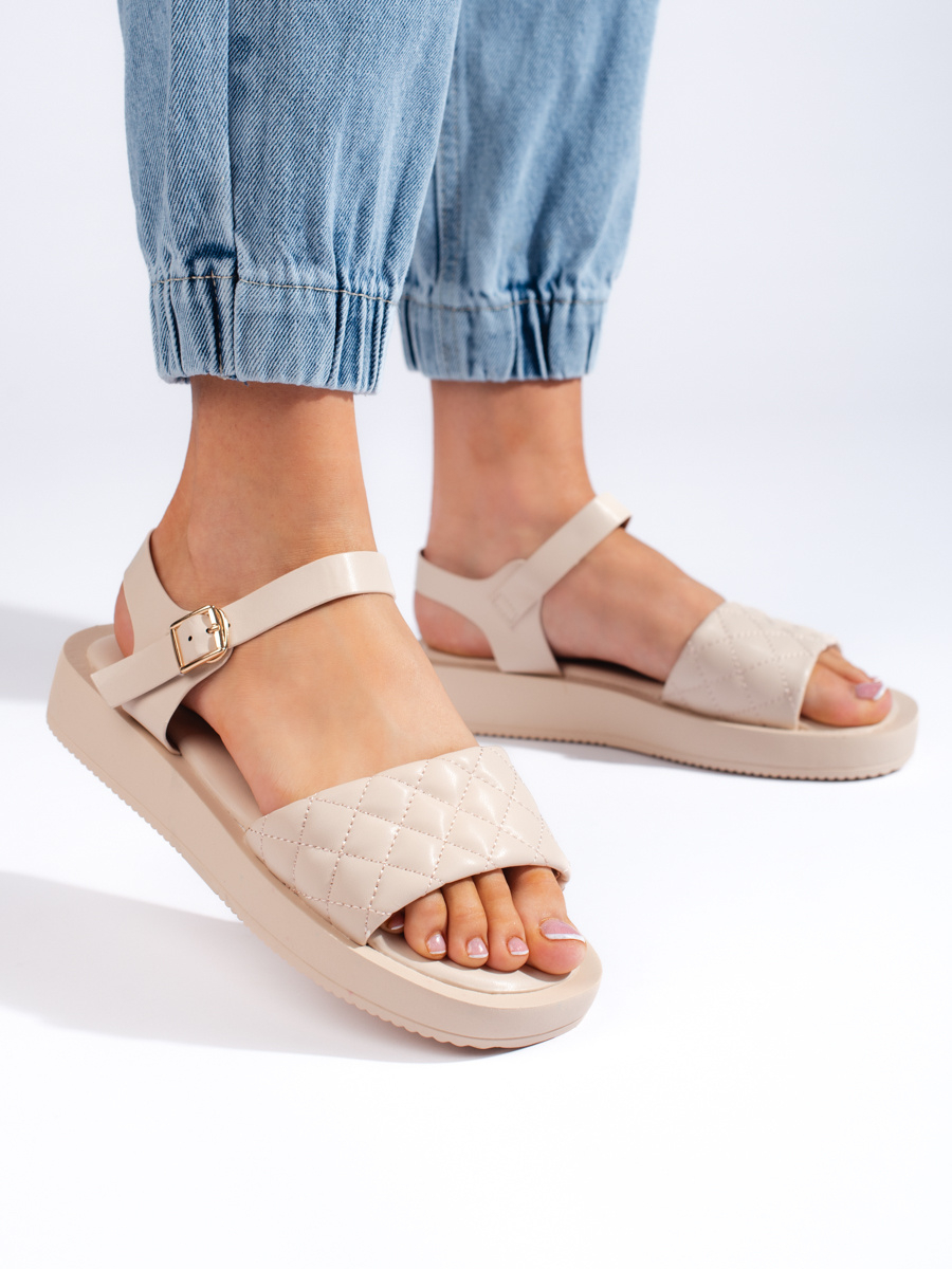 Komfortní dámské hnědé sandály platforma