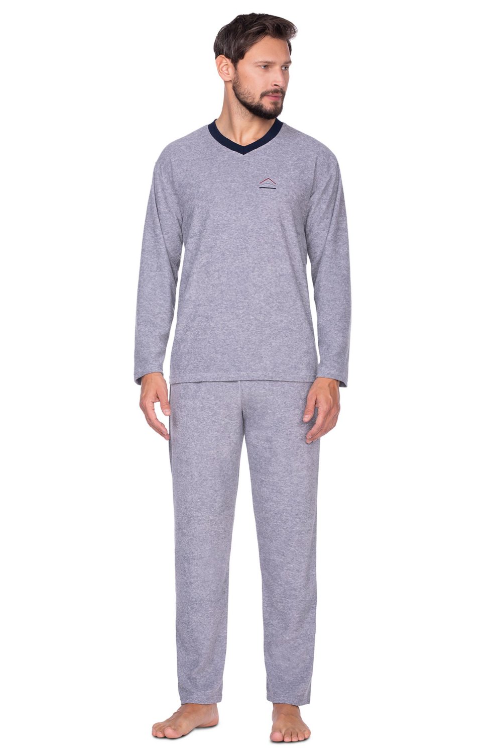 Levně Pánské pyžamo 592 grey plus